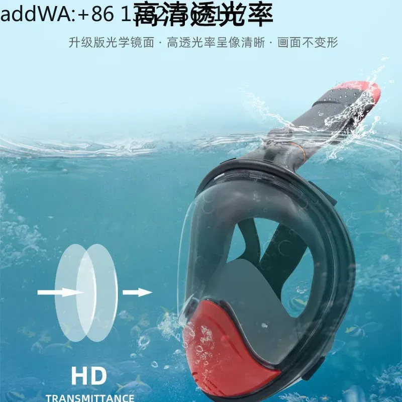 Snorkel Mask Full Face - Dry snorkeling mask, adult full-face diving