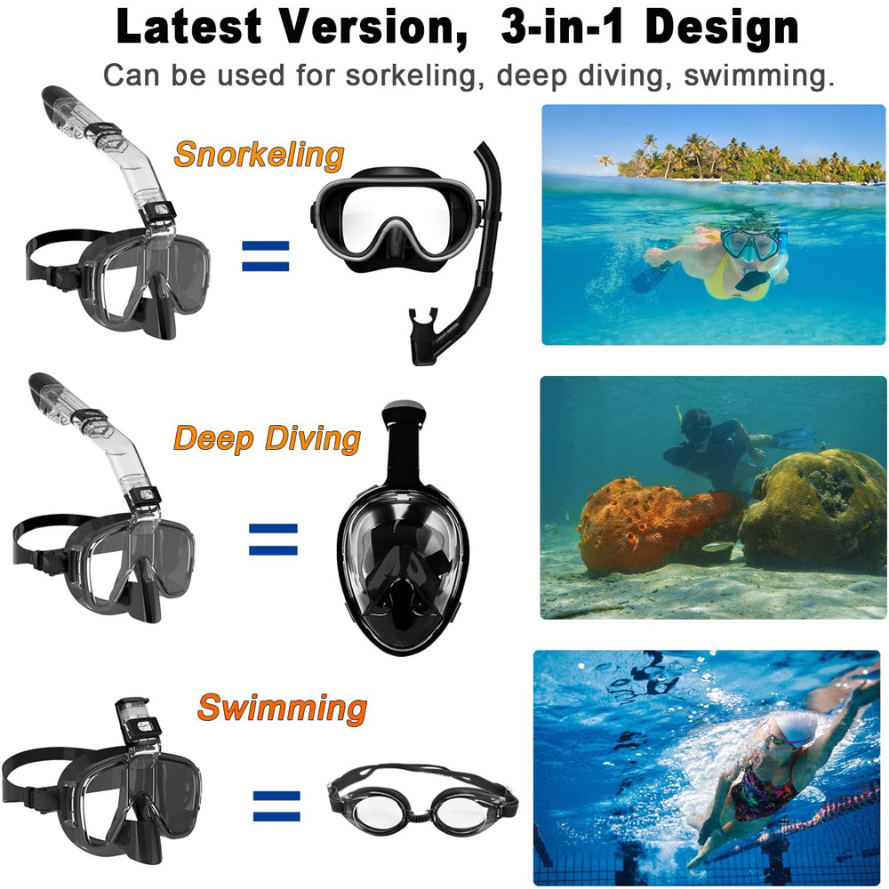Mặt Nạ Lặn Có Thể Gập Lại Chốn - đánh giá và giá Snorkel Mask Full Face