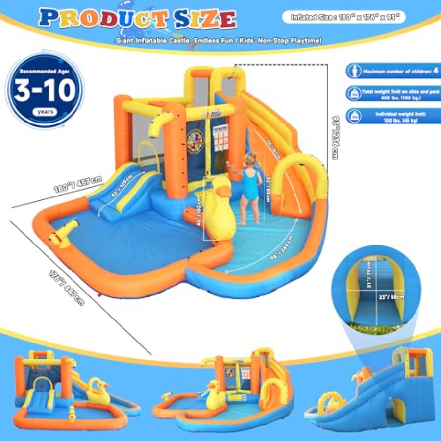 Backyard inflatable water park - đánh giá và giá Water Slide Inflatable