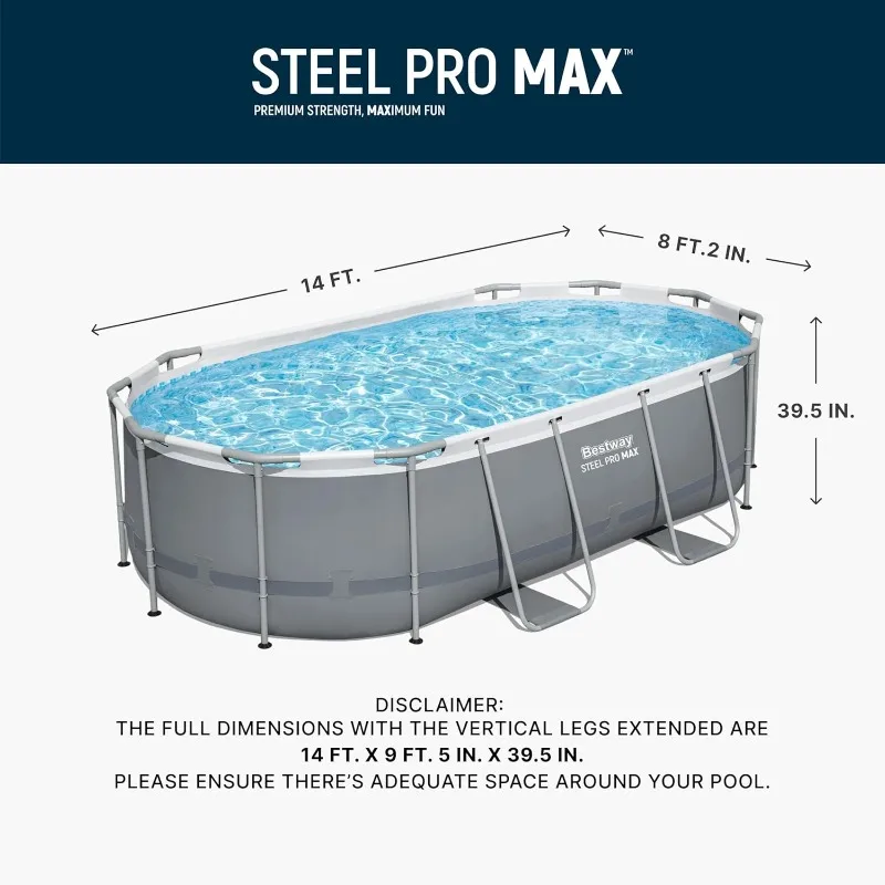 Bestway Steel Pro MAX 14' x 8' - đánh giá và giá Pool Ladder Above Ground